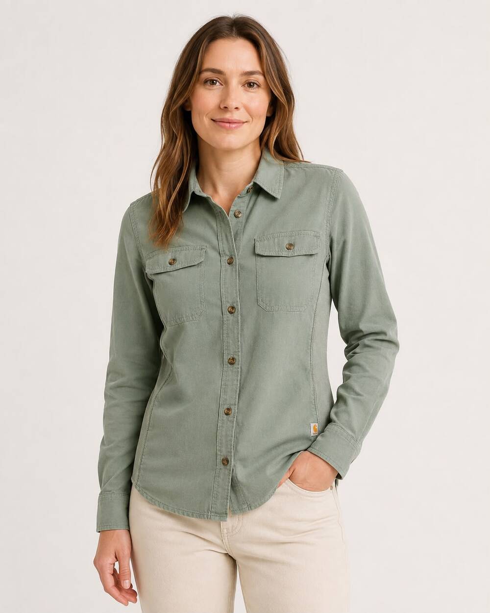 Carhartt Rugged Flex Bozeman Utility Shirt Sage GreenWomen's Medium 8/10